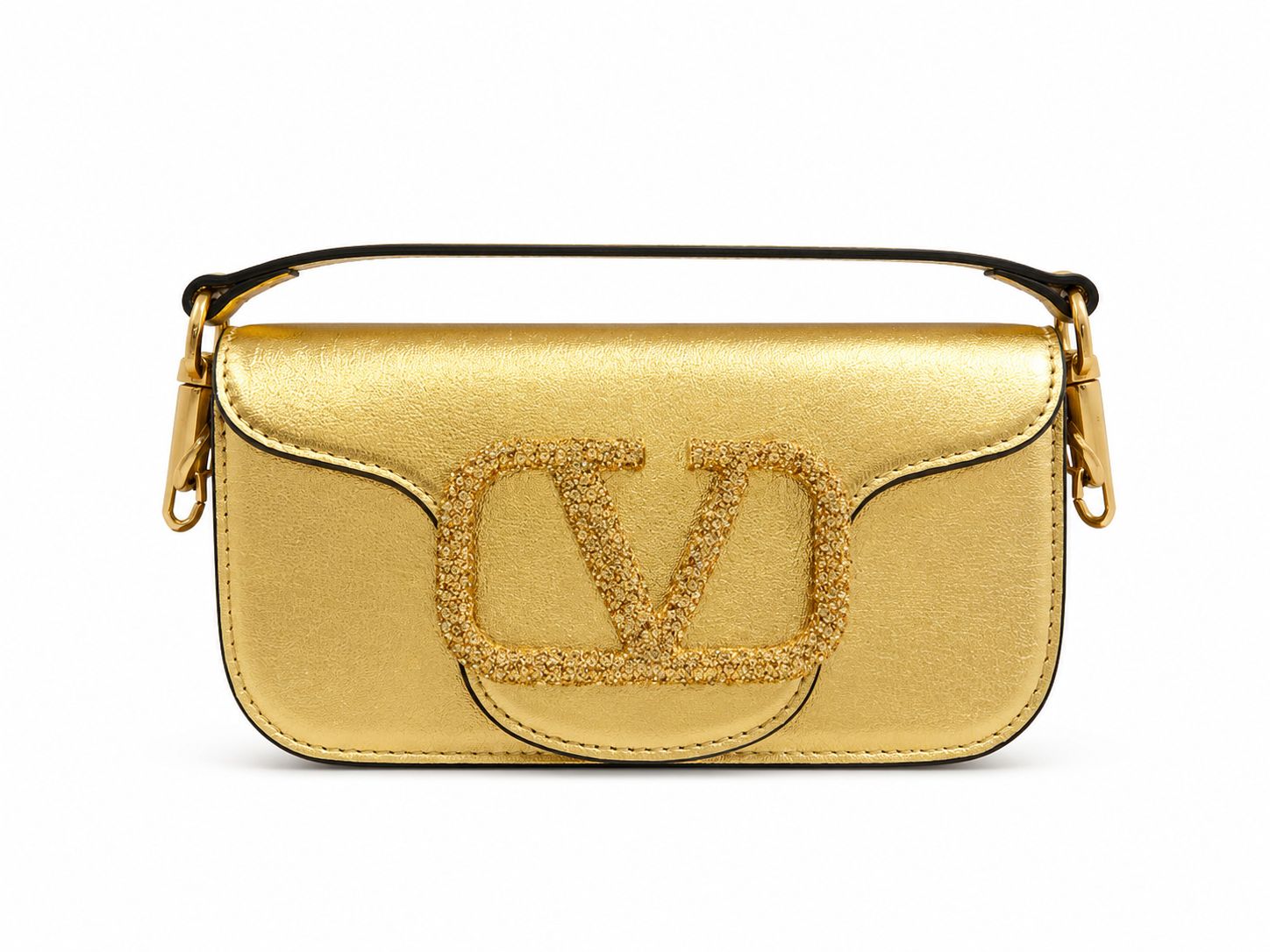 Valentino Garavani Loco` Small Shoulder Bag with Crystal VLogo