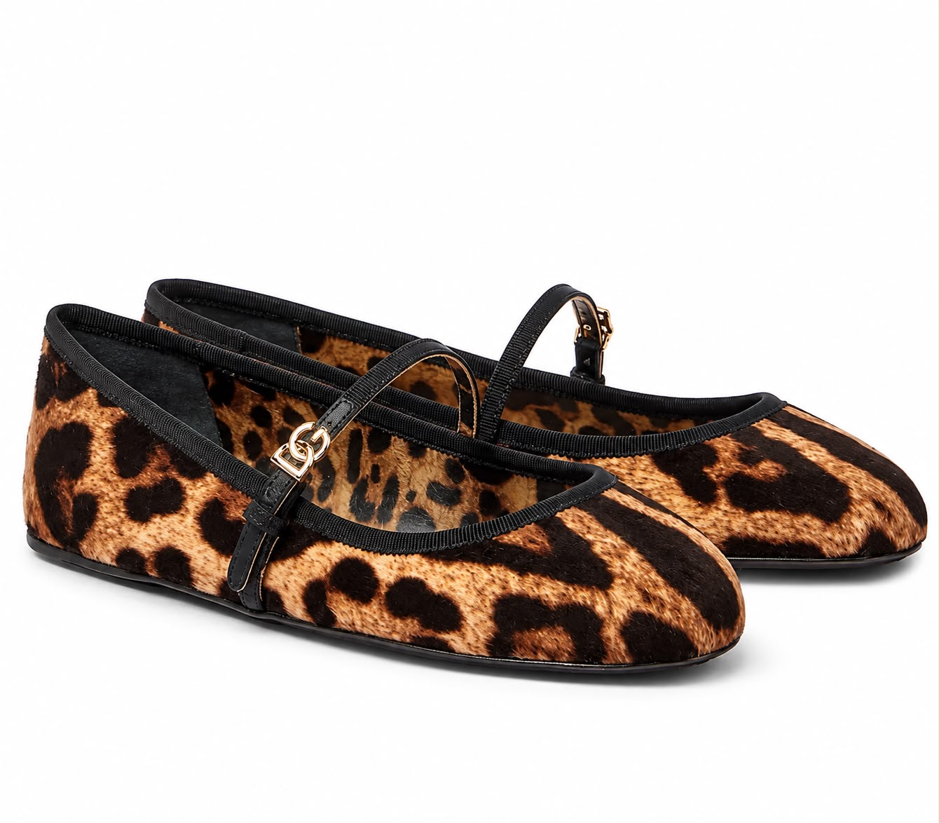 Dolce & Gabbana Leopard-Print Mary Jane Ballet Flats