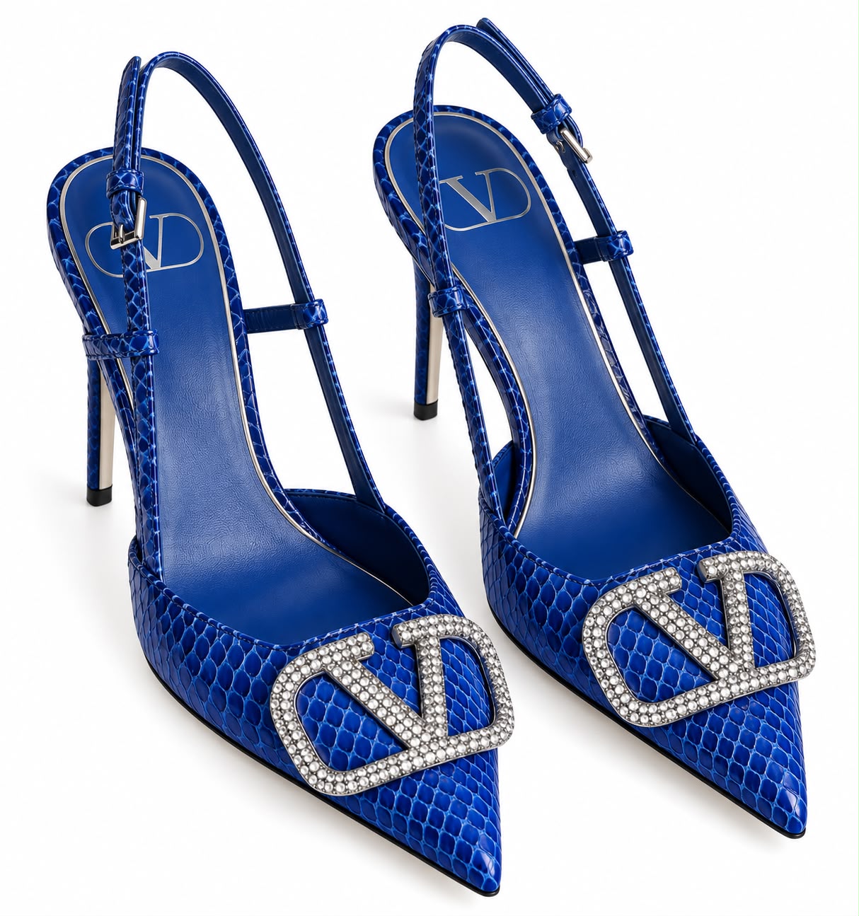 Valentino Garavani VLogo Signature Crystal Slingback Pumps